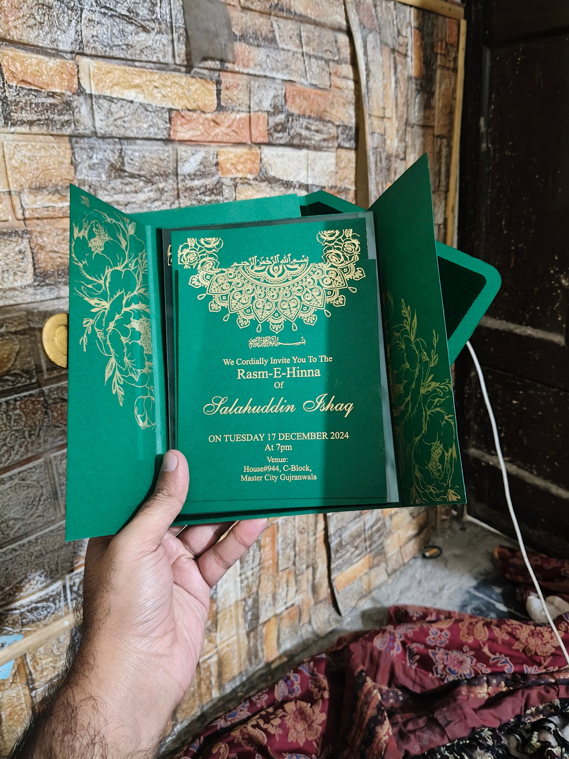 Green wedding Cards - Wedding Cards & Favour Boxes